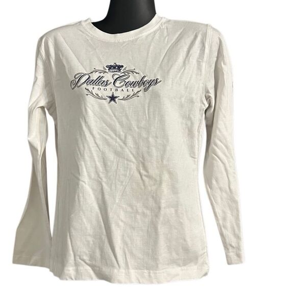 COWBOYS football white long sleeve shirt tee top women’s small - Picture 1 of 9